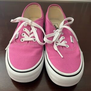 Pink Vans Authentics. Wore once, excellent used condition. Woman’s size 7.